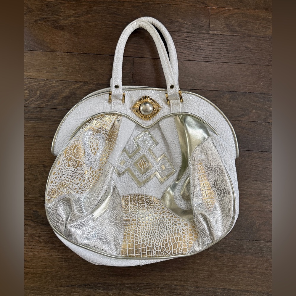 Vintage NAS White and Gold Bag